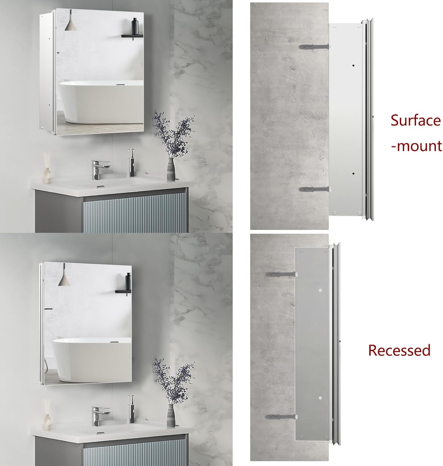 Aluminum Medicine Cabinet with Mirror