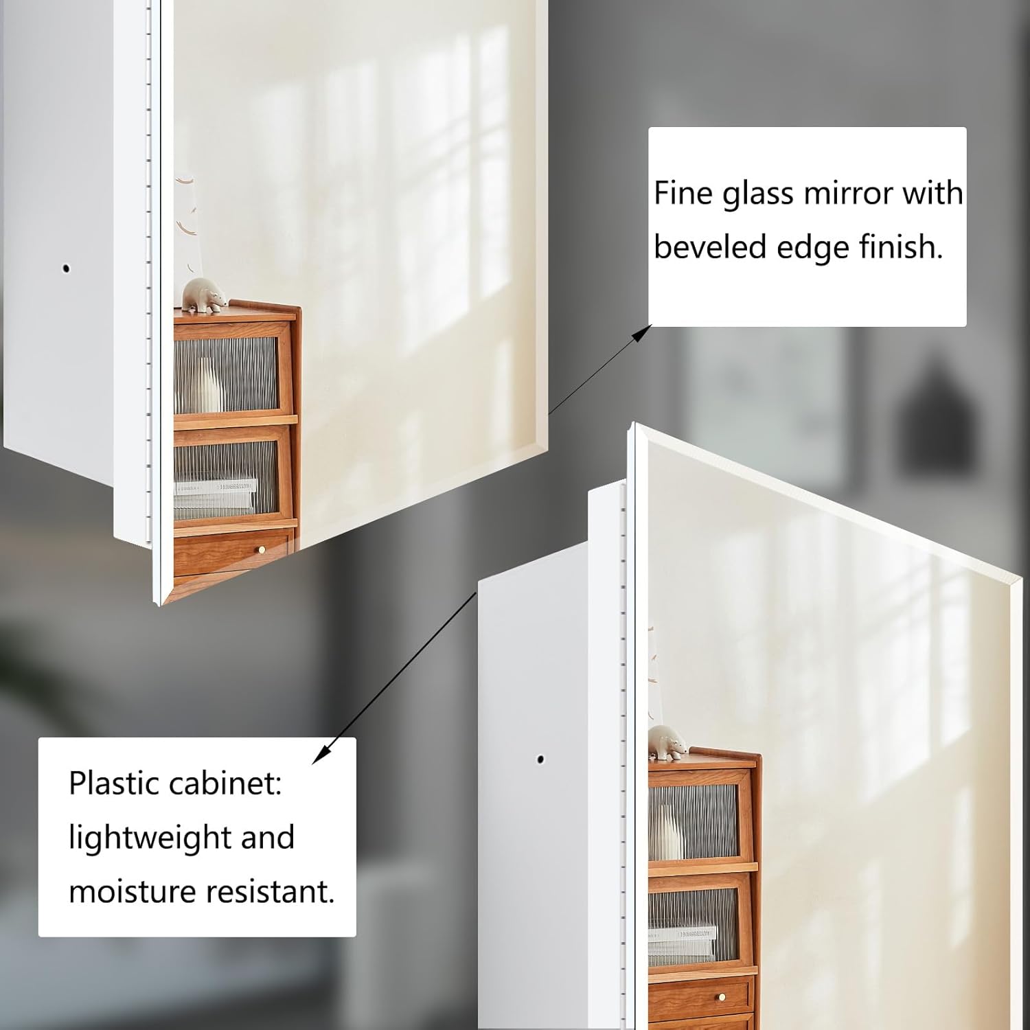 16x26 inch Medicine Cabinet with Mirror