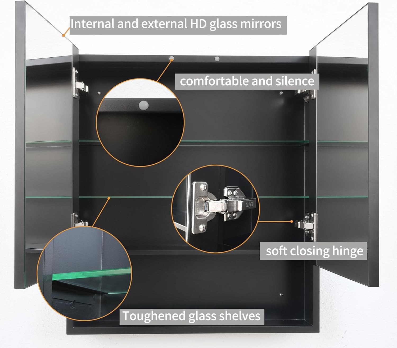 2x24 inch Wall-Mounted Medicine Cabinet