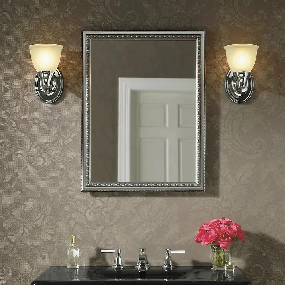 Recessed/Surface Mount Framed Medicine Cabinet with 2 Adjustable Shelves and Interior Mirror