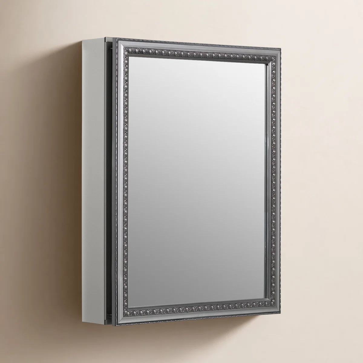Recessed/Surface Mount Framed Medicine Cabinet with 2 Adjustable Shelves and Interior Mirror