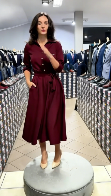 🔥 Oferta specjalna: -49% na wszystkie zamówienia w tym tygodniu! Nie przegap tej okazji!✨ Sukienka koszulowa z paskiem w talii i kieszeniami