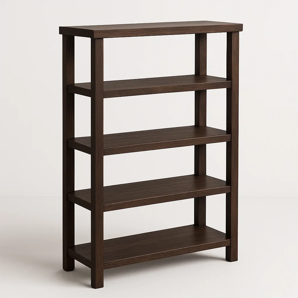 Libreria in legno multistrato marrone con più ripiani 80 x 30 x 120 cm-CASAELEGAN