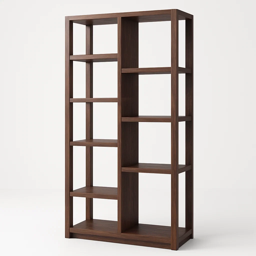 Libreria in legno truciolare marrone-CASAELEGAN