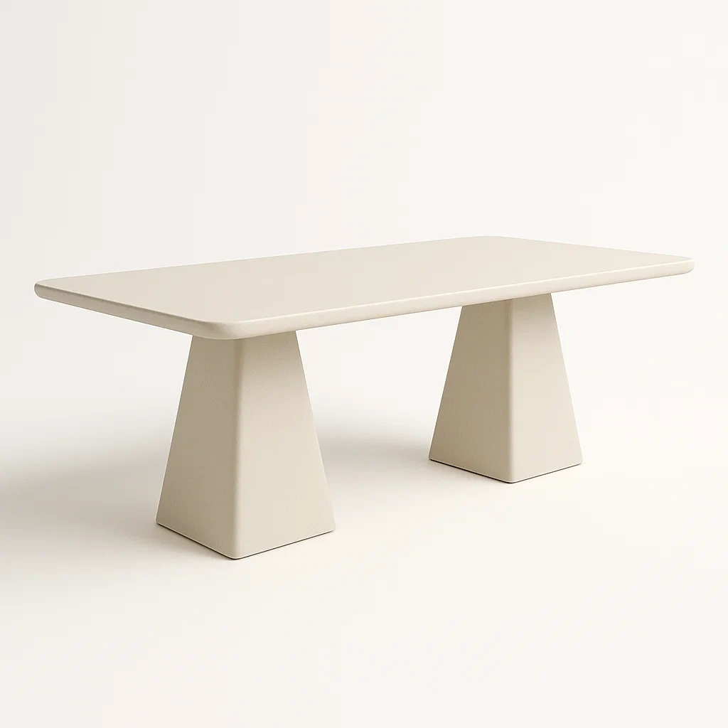 Tavolo da pranzo rettangolare in legno MDF beige-CASAELEGAN