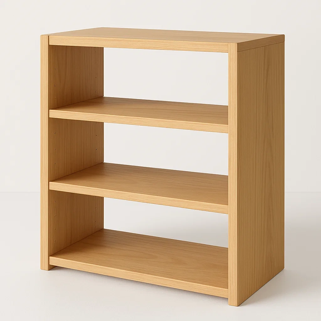 Scaffale in legno di rovere con tre ripiani 80x60x24 cm-CASAELEGAN