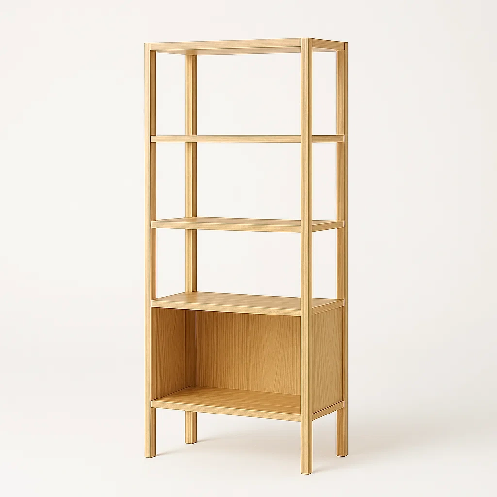 Libreria in legno di rovere con 4 ripiani 180x80x30 cm-CASAELEGAN