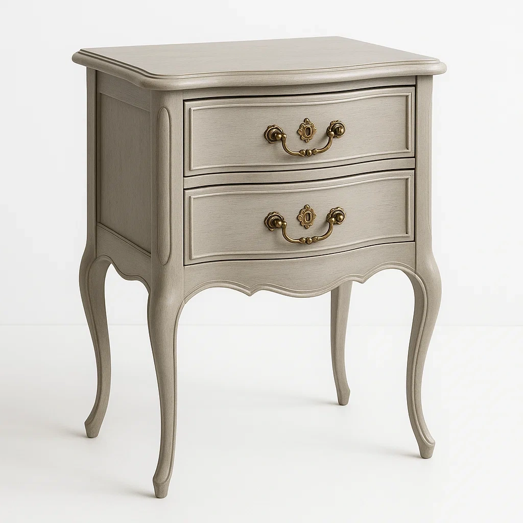 Cassettiera in legno con finitura laccata grigia e 2 cassetti-CASAELEGAN