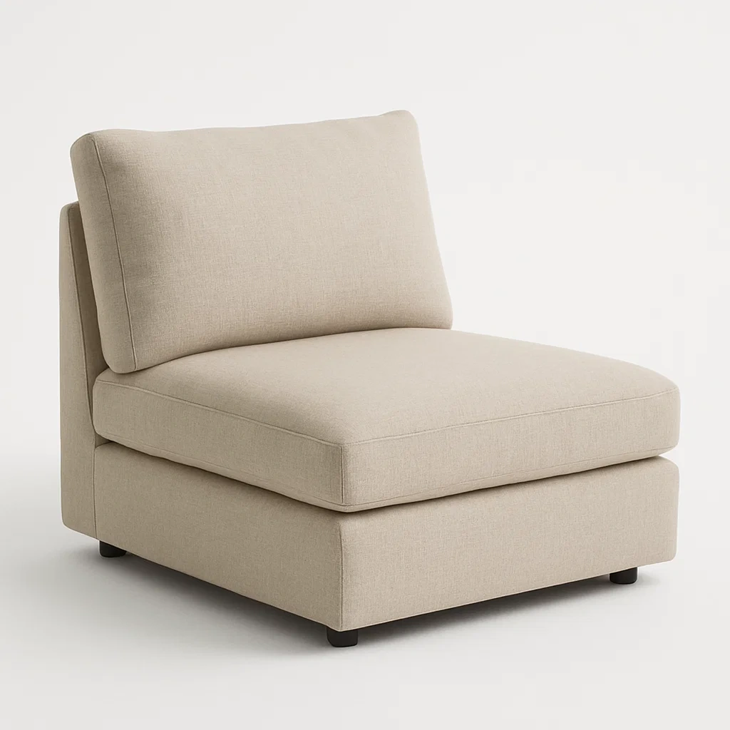 Poltrona componibile in tessuto beige-CASAELEGAN