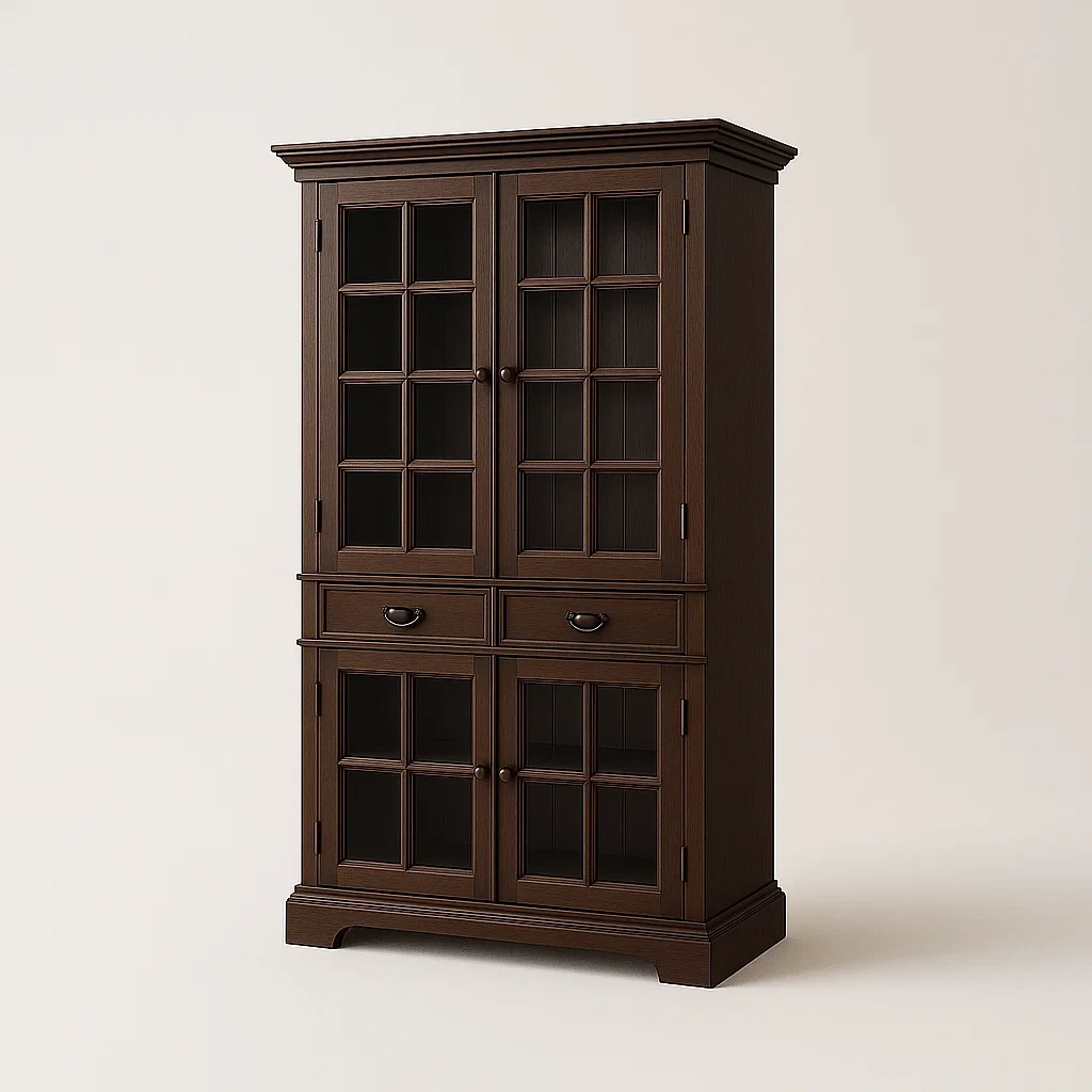 Vetrina in legno e vetro temperato 200x120x40 cm-CASAELEGAN