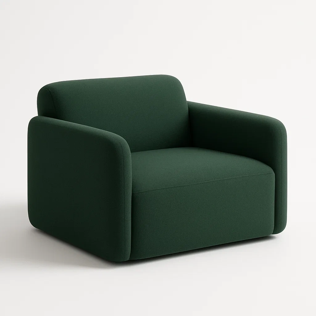 Poltrona in tessuto verde scuro 90x95x76 cm-CASAELEGAN