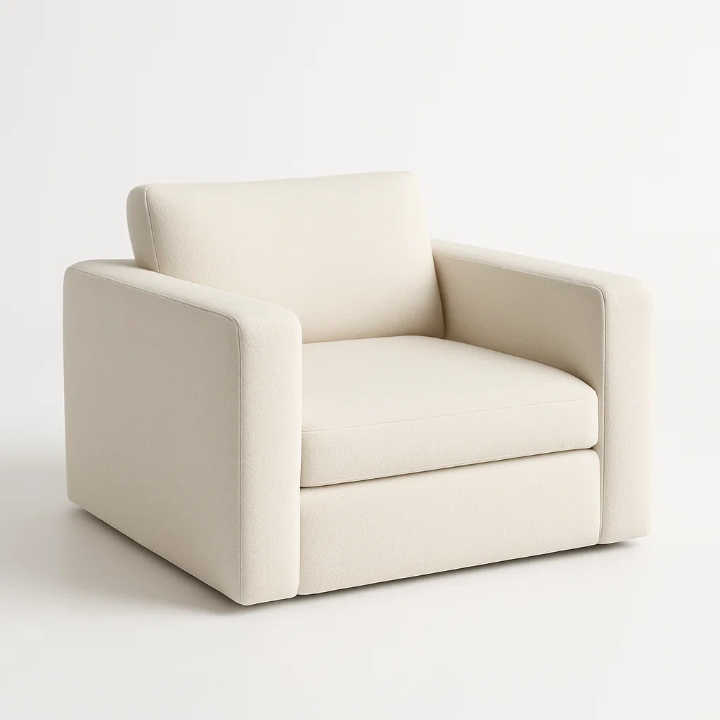 Poltrona in tessuto poliestere beige 94x94x76 cm-CASAELEGAN