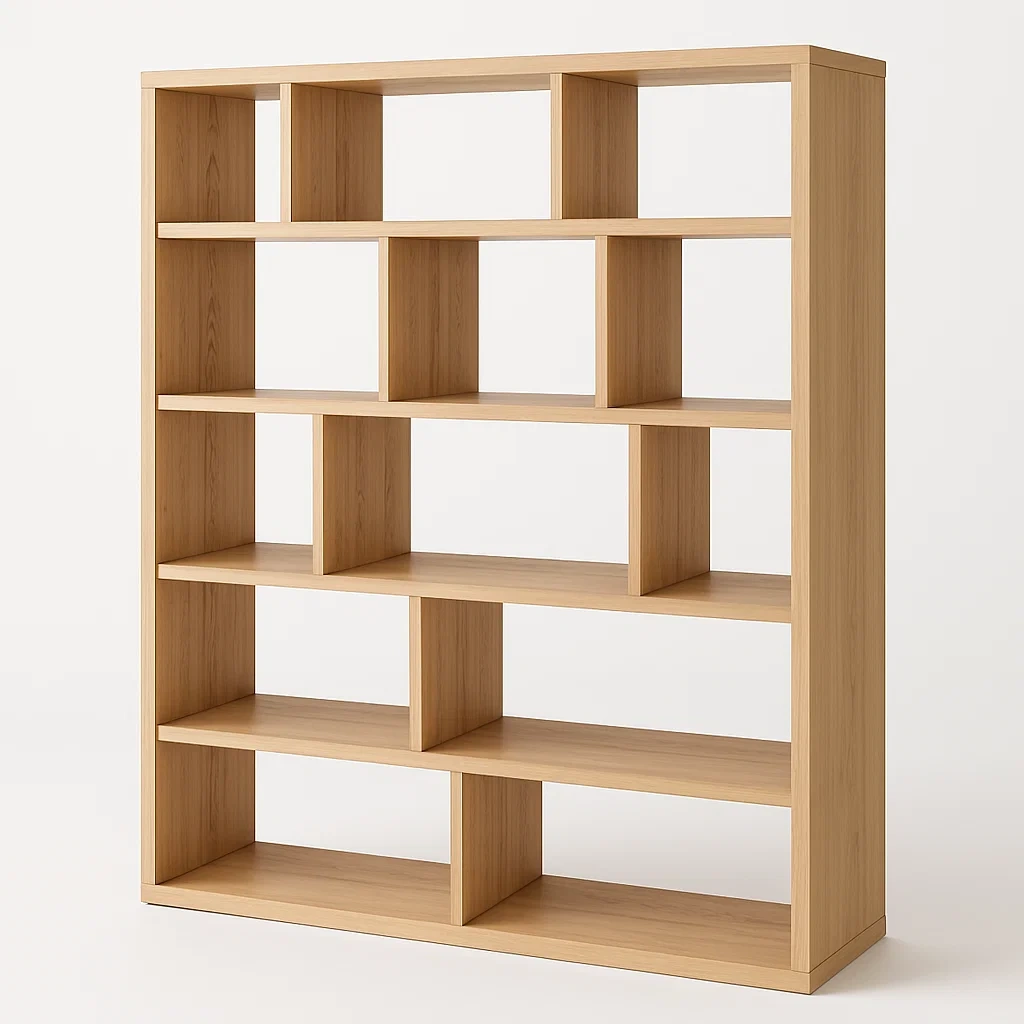 Libreria in legno multistrato con 5 ripiani 150x120x35 cm-CASAELEGAN