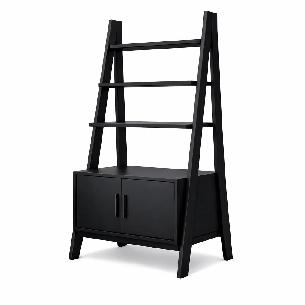 Meuble bibliotheque avec rangement noir-warmwarp