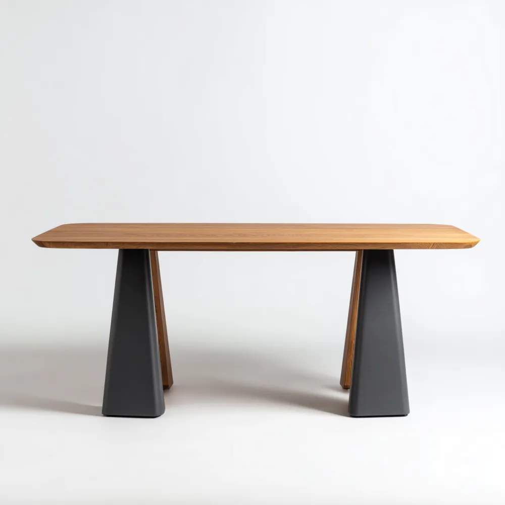 Tavolo da pranzo 200x90x75 cm - Legno - Naturale/Nero - Design Moderno