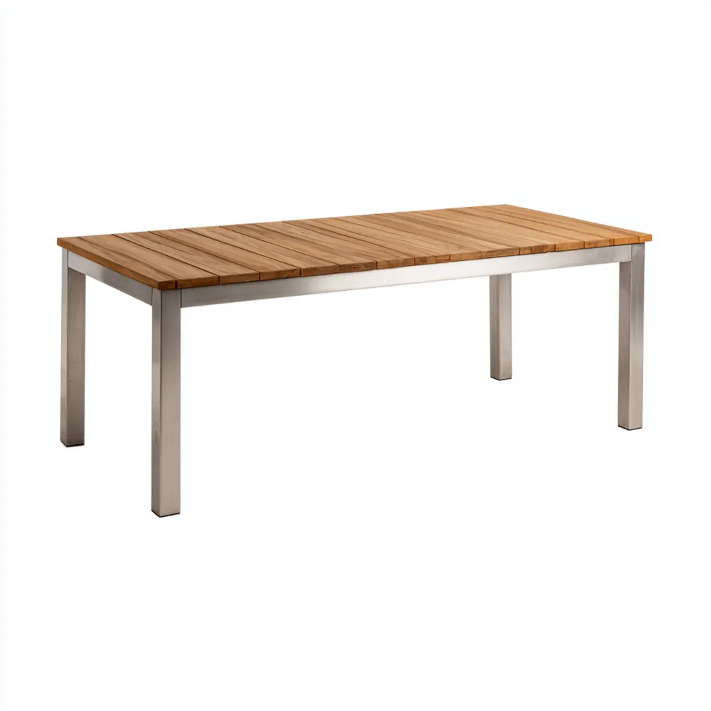 Tavolo da pranzo in legno massello 200x90x75 cm – Moderno – Marrone/Naturale