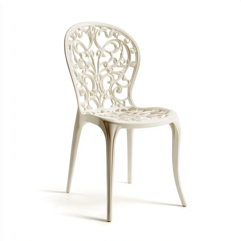 Sedia da Pranzo Design Traforato Plastico 45x54x90 cm - Beige - Classico