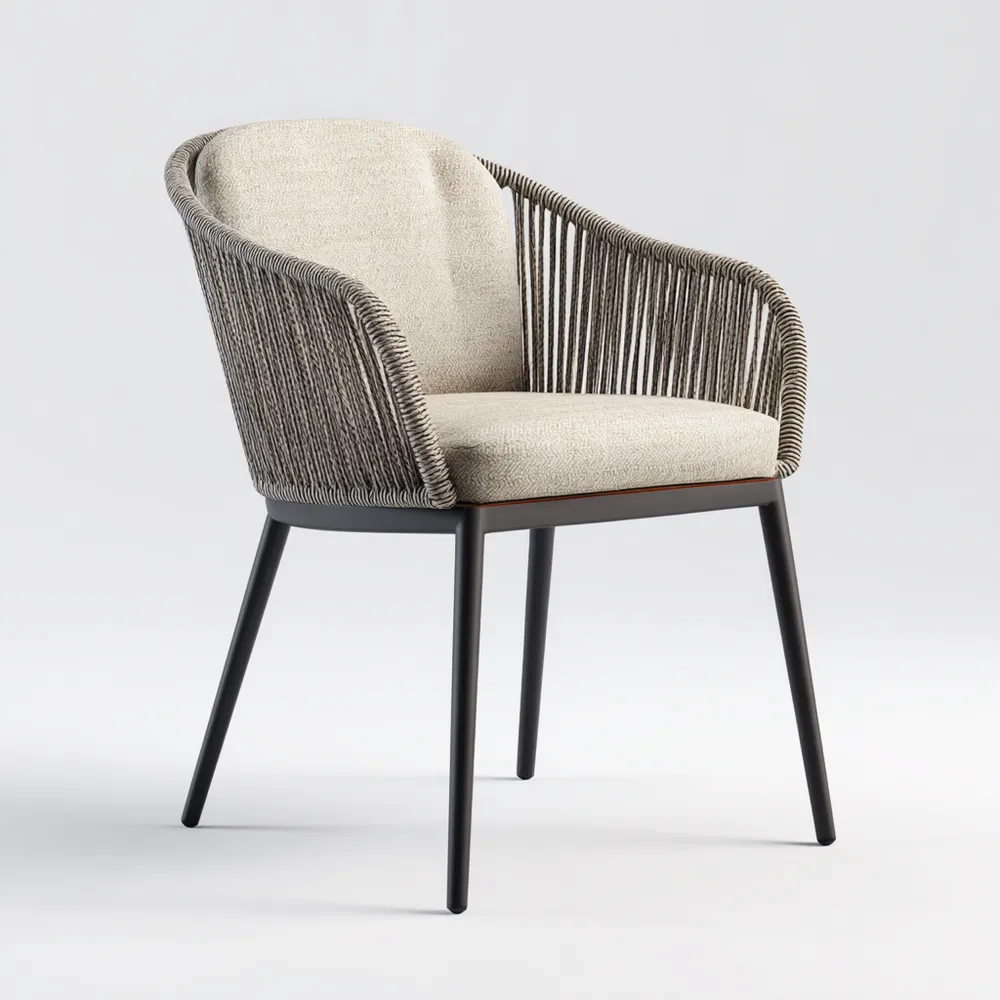 Sedia da pranzo in corda 55x60x85 cm - Beige - Design moderno