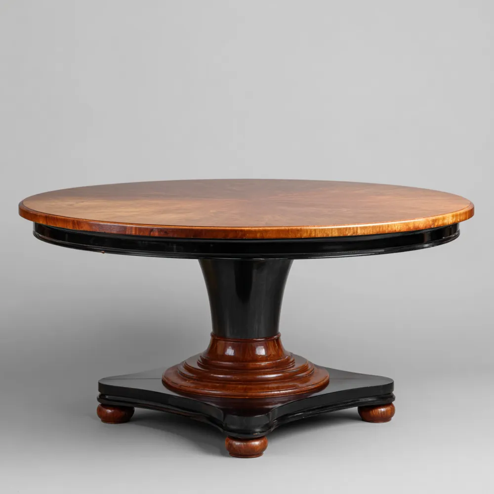 Tavolo da pranzo rotondo in legno massello 120 cm x 120 cm x 75 cm — Stile classico