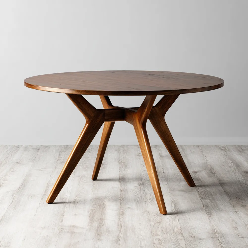 Tavolo da pranzo rotondo 120x120x75 cm - Legno massello - Stile moderno