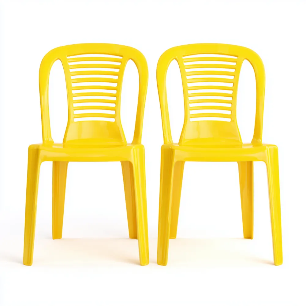 Sedia da pranzo in plastica 45x50x80 cm Gialla – Set da 2