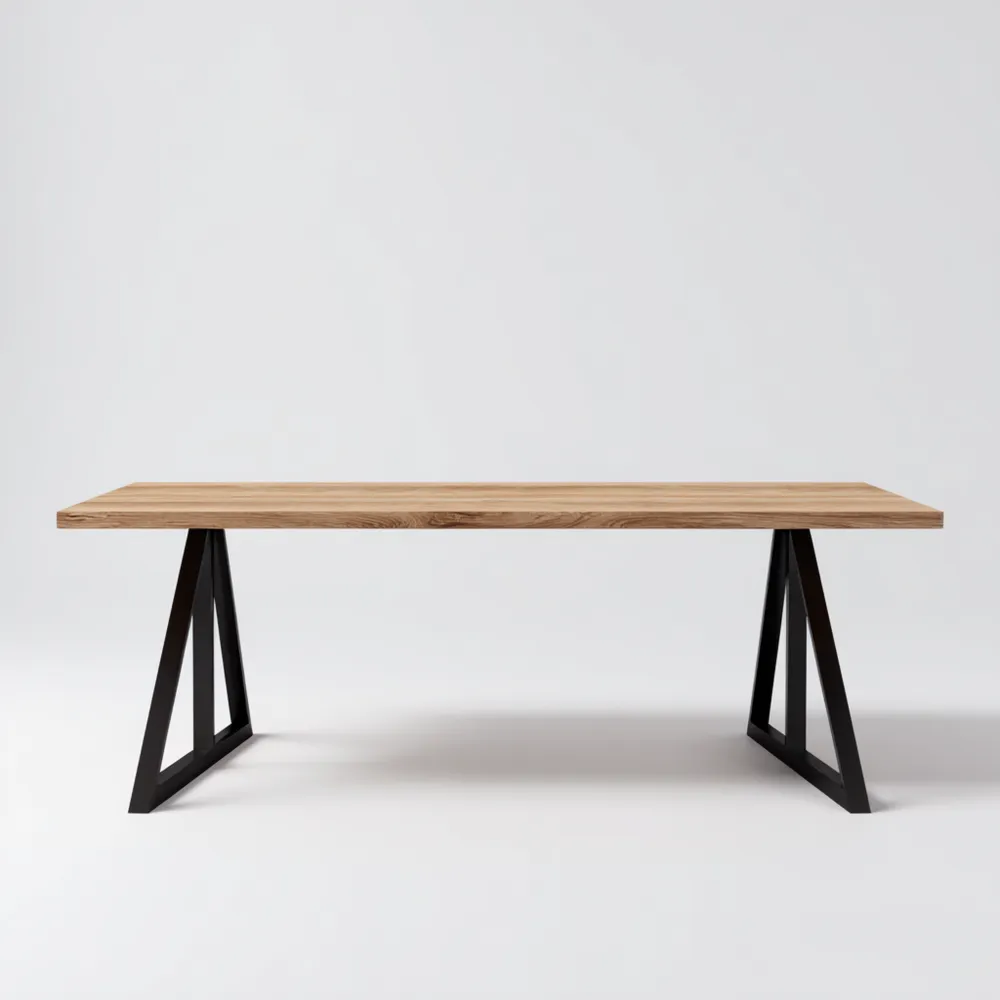 Tavolo da pranzo in legno massello 200x100x75 cm – Nero – Design moderno