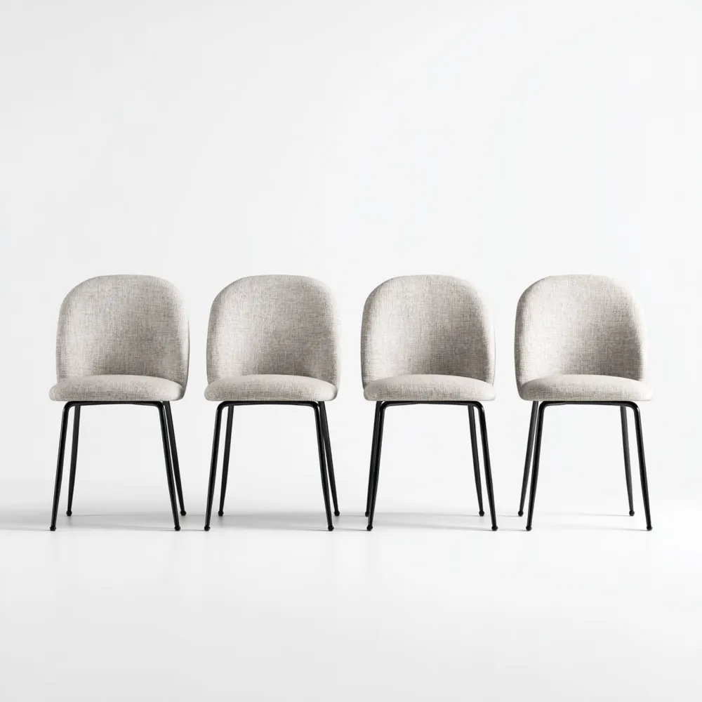 Sedie da pranzo imbottite 50x55x85 cm - Grigio chiaro - Design moderno