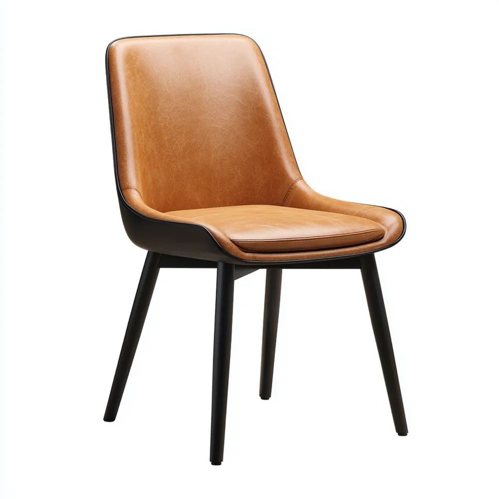 Sedia da pranzo 50x55x80 cm in Pelle Sintetica Marrone - Design Moderno