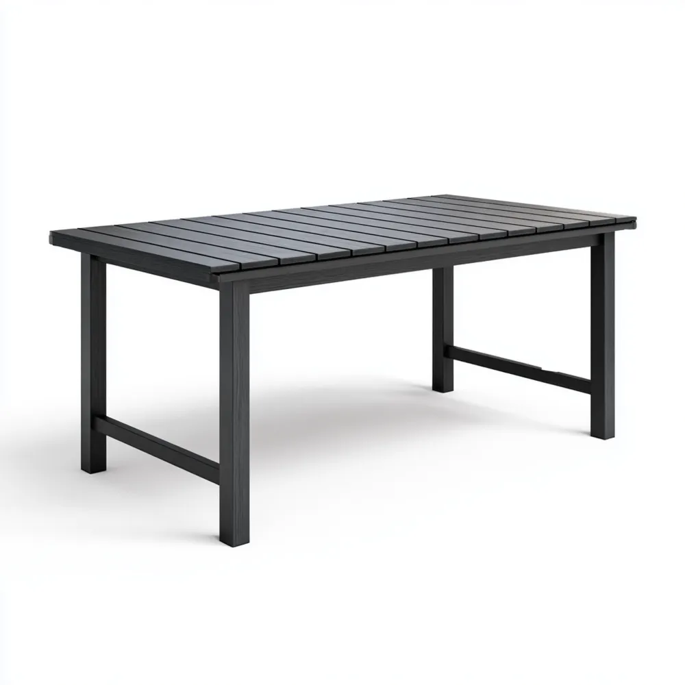 Tavolo da pranzo in metallo 180x90x75 cm - Nero - Design moderno