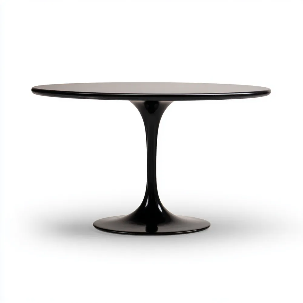 Tavolo da pranzo rotondo in metallo Nero 120x120x75 cm - Stile moderno