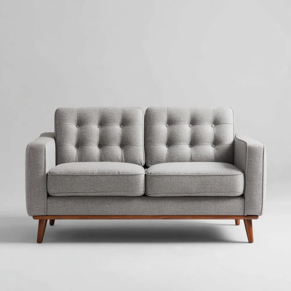 Canapé 2 places Tissu 150x85x80 cm – Gris Clair – Design Moderne