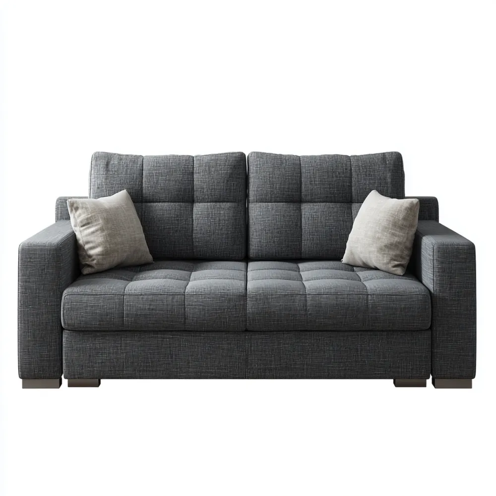 Canapé 2 places - Tissu Gris 150x90x85 cm - Design moderne