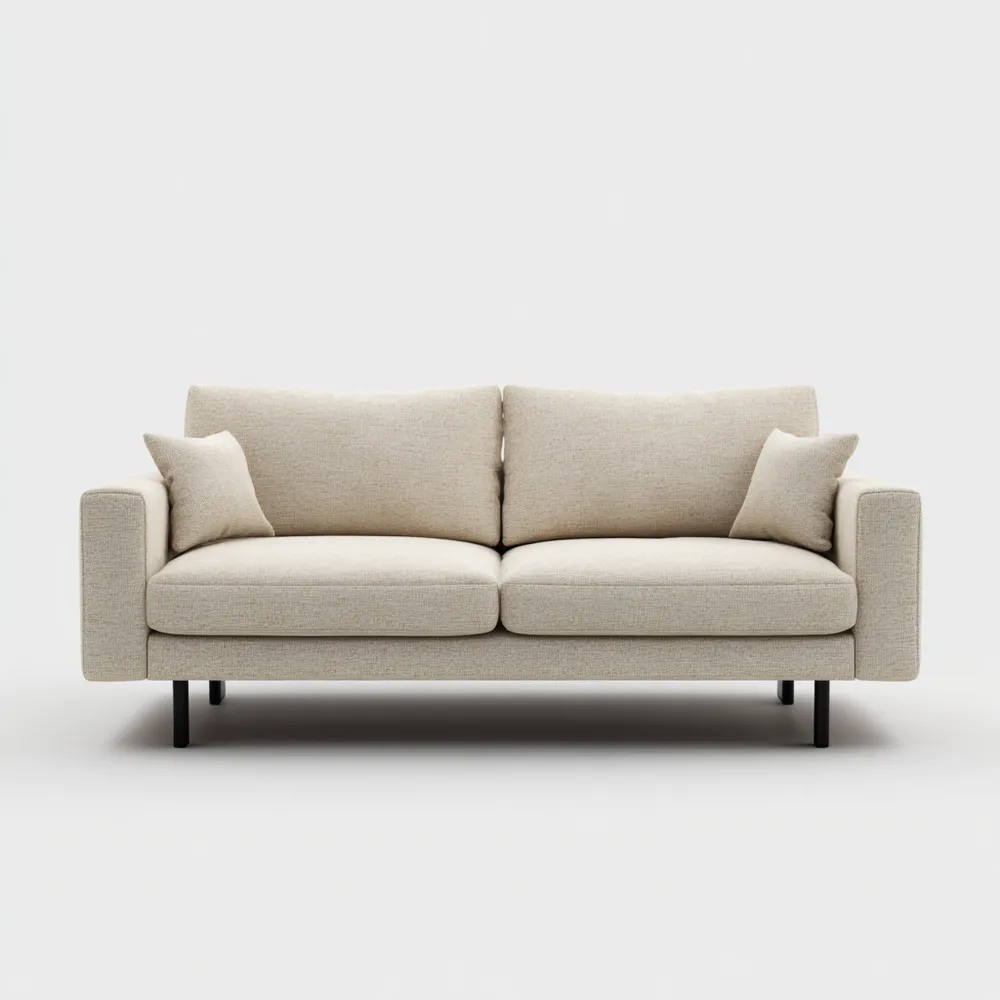 Canapé 2 places Tissu 160x85x75 cm - Beige - Design Contemporain