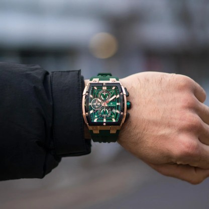 Polaris Chrono – Елегантен мъжки хронограф – Горско зелено