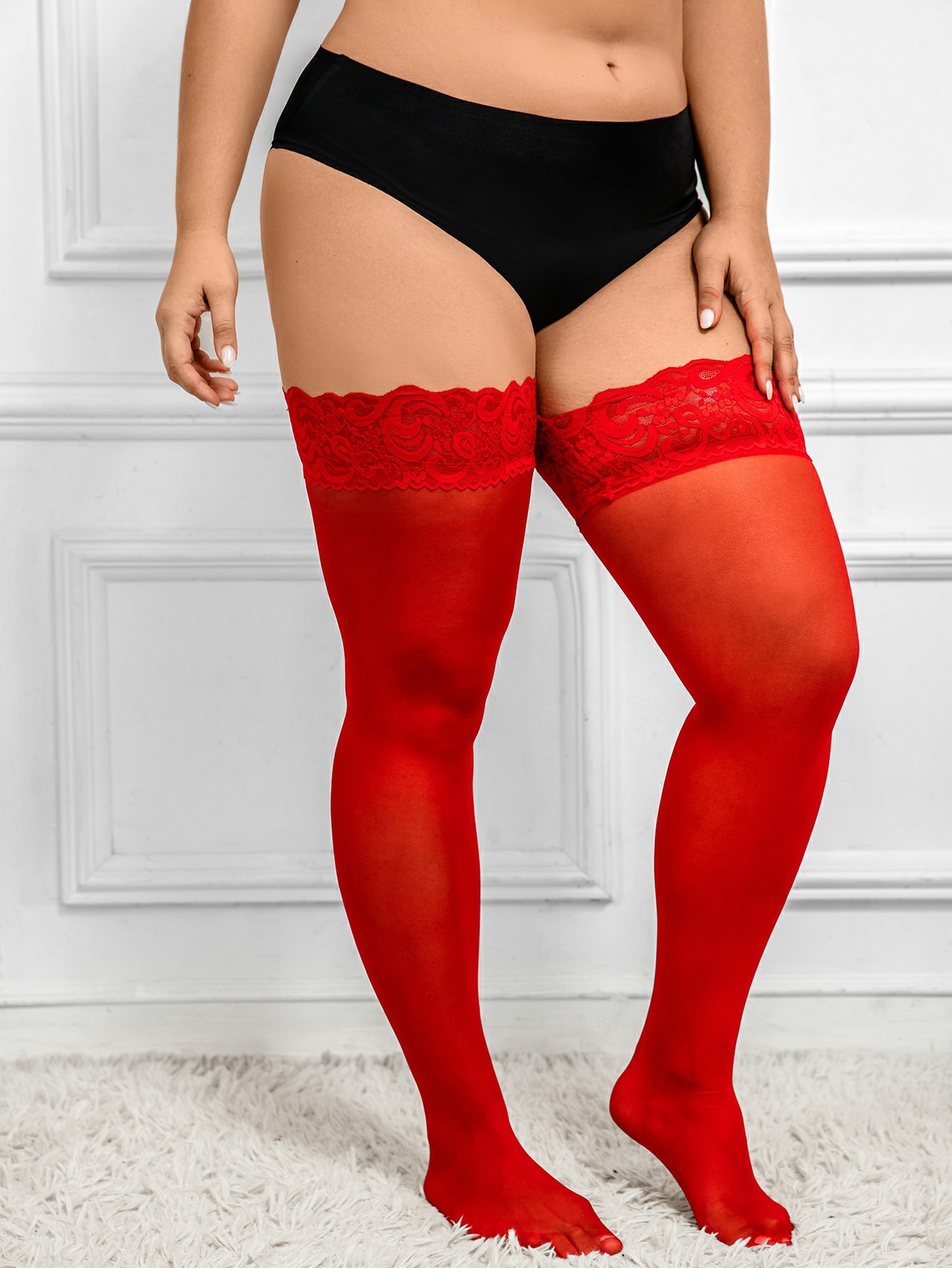 W114 red | R955/4163 silicone-coated C9 extra-large red 8.5 lace pattern