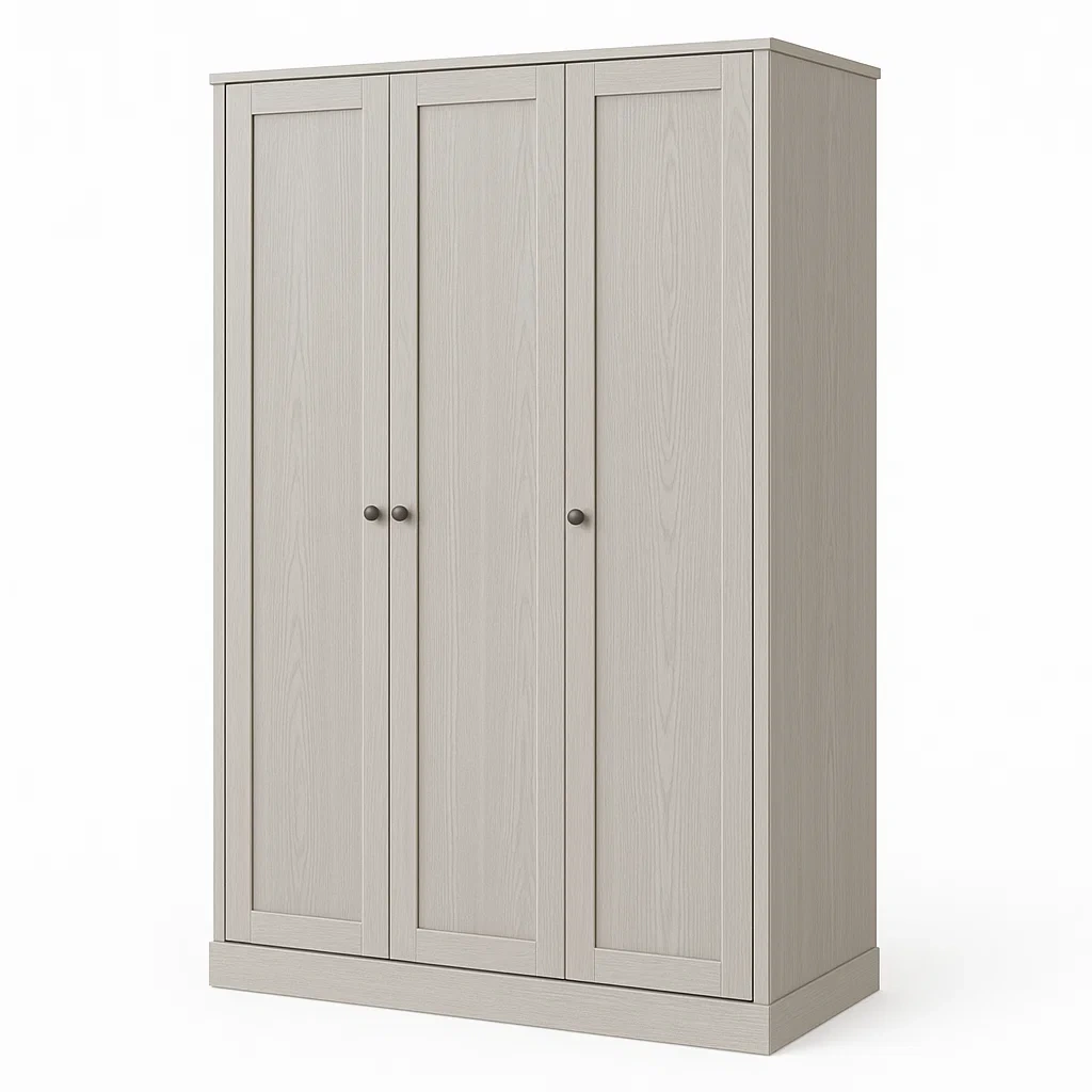 Armadio a 3 ante in legno composito beige-NEWFURNISH