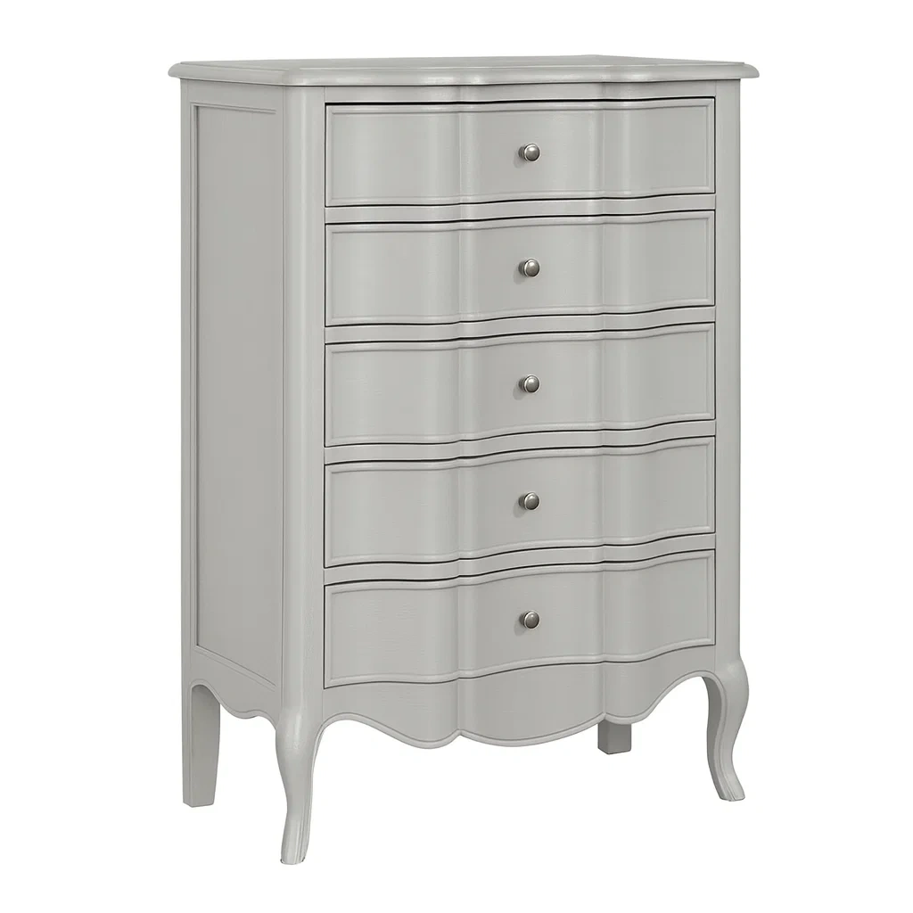 Cassettiera in legno mdf con 5 cassetti grigio-NEWFURNISH