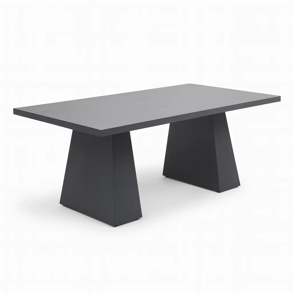 Tavolo da pranzo rettangolare in metallo 180x90x75 cm grigio-NEWFURNISH