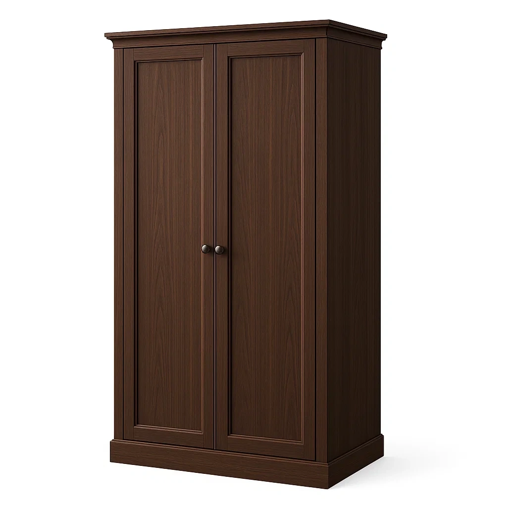 Armadio a due ante legno marrone 180x80x50 cm-NEWFURNISH