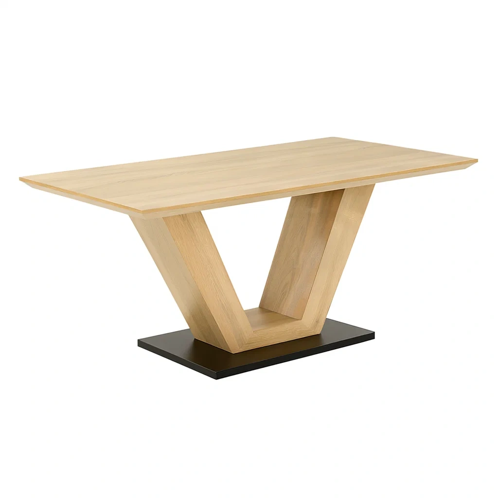 Tavolo da pranzo in rovere e acciaio 180x90 cm-NEWFURNISH