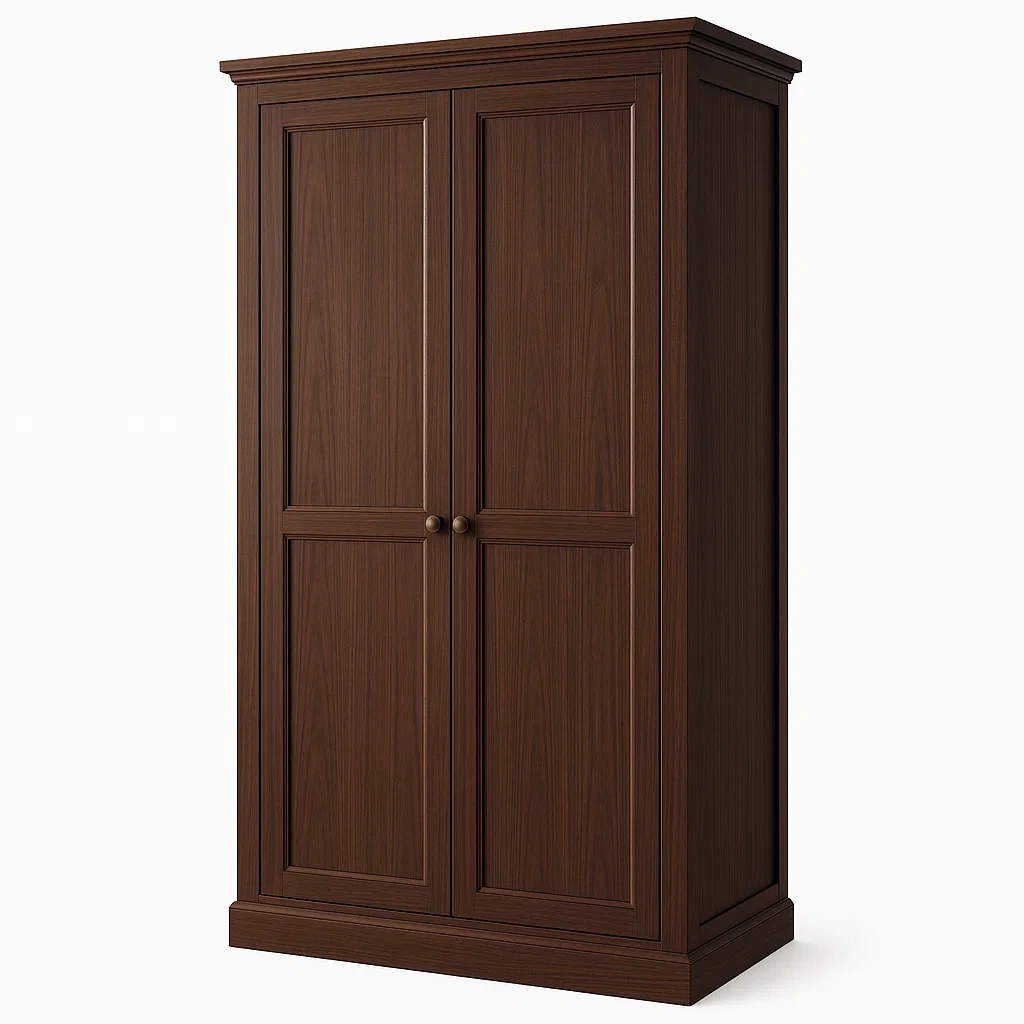 Armadio a due ante in legno marrone 100x50x200 cm-NEWFURNISH