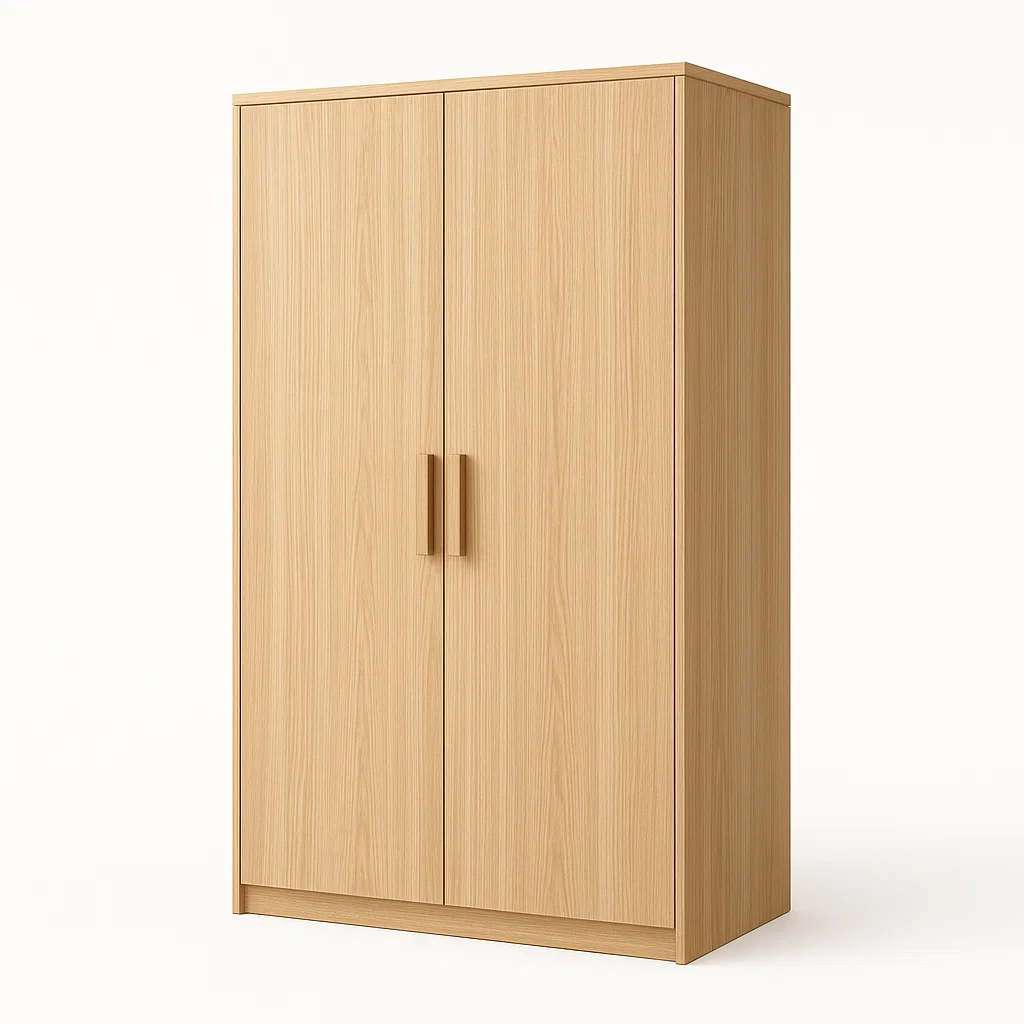 Armadio in mdf legno naturale 180x80x50 cm-NEWFURNISH