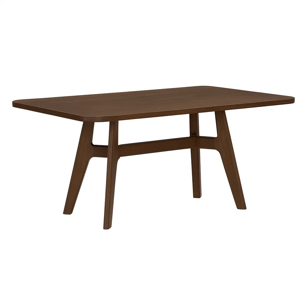 Tavolo da pranzo rettangolare in legno massello marrone 120x80x75 cm-NEWFURNISH