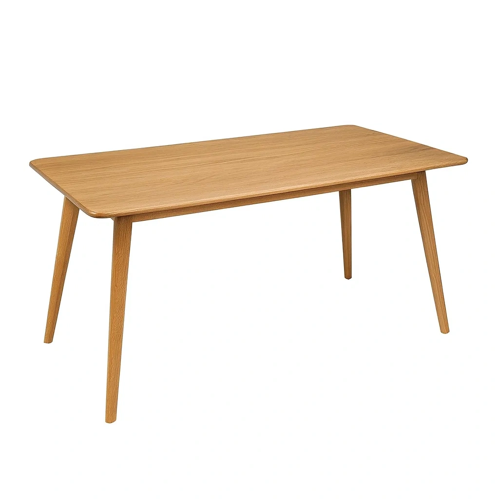 Tavolo da pranzo rettangolare in legno di quercia 150x80x75 cm-NEWFURNISH