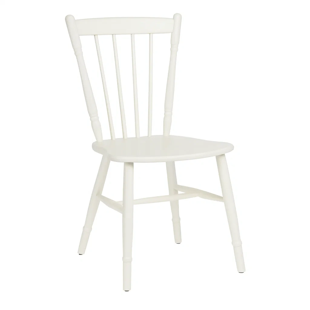 Sedia da pranzo in legno verniciato bianco 90x45x50 cm-NEWFURNISH