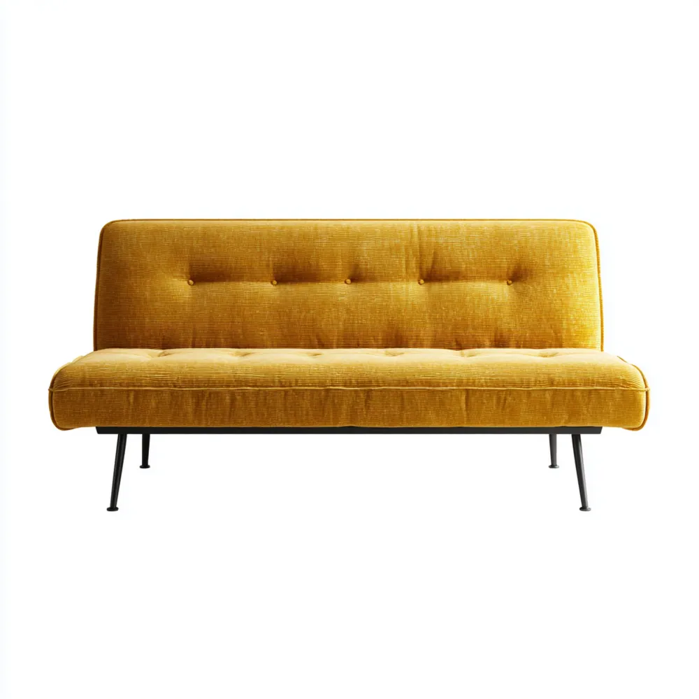 Canapé 2 places Tissu 150x85x78 cm – Jaune