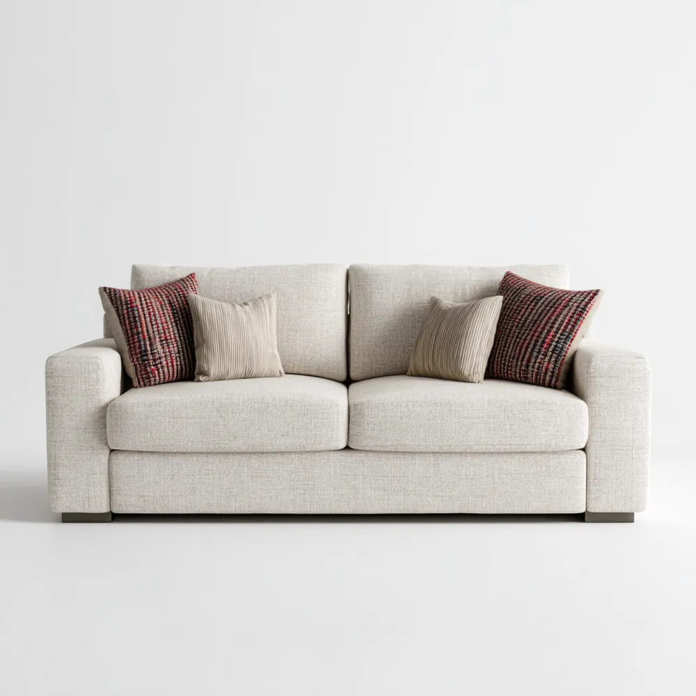 Canapé 2 places 180x90x80 cm en Tissu Beige – Design Contemporain