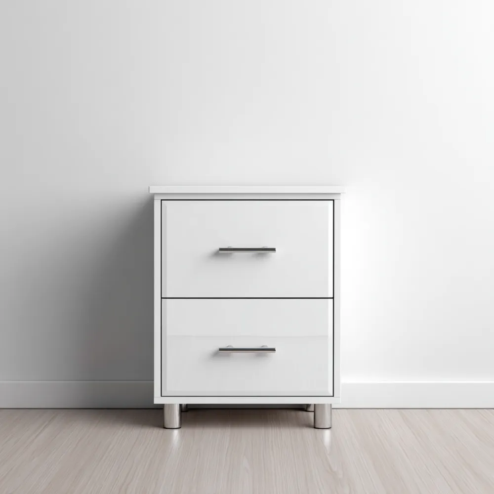 Table de Chevet 40x45x50 cm - Bois Blanc - Design Minimaliste