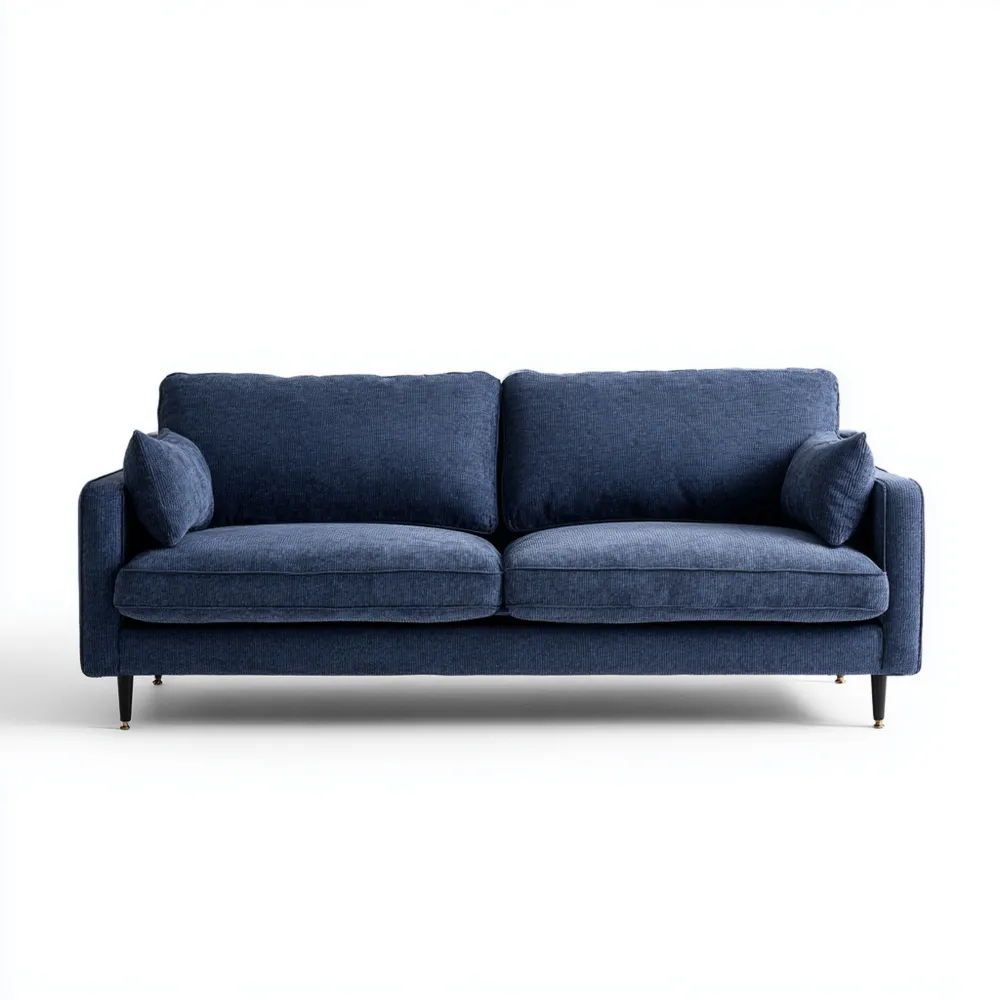 Canapé 2 places Tissu 180x85x90 cm – Bleu – Design Moderne