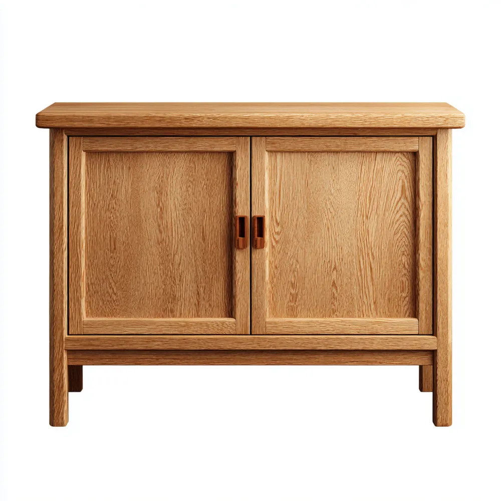 Buffet en bois massif 90x40x75 cm – Chêne – Design classique